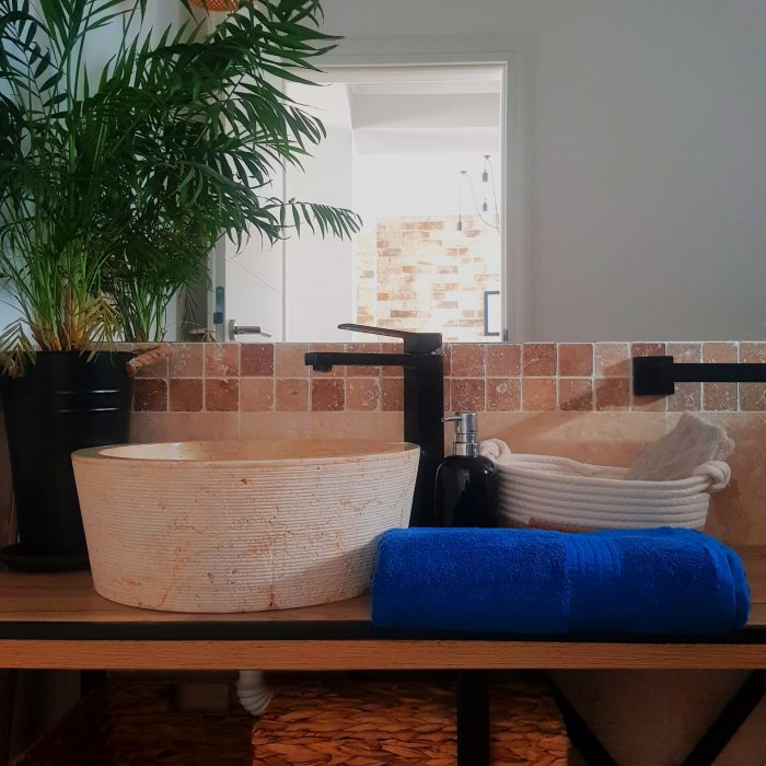 Prosop baie Rise Jacquard,  100% bumbac, 500g/mp - Albastru - imagine 5