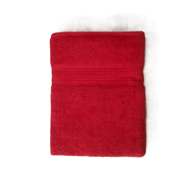 Prosop baie Rise Jacquard, 100% bumbac, 500g/mp - Rosu - imagine 5