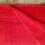 Prosop baie Rise Jacquard, 100% bumbac, 500g/mp - Rosu - imagine 3