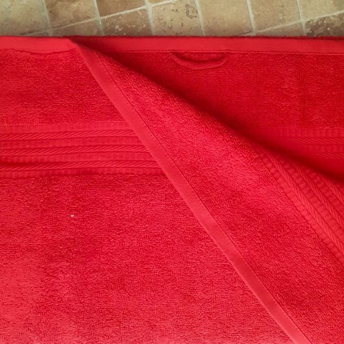 Prosop baie Rise Jacquard, 100% bumbac, 500g/mp - Rosu - imagine 3