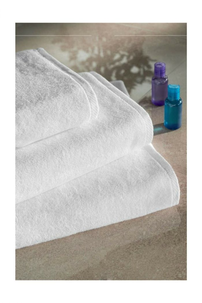 Prosop jacquard - Hotel, fara model - 70x140 cm - 100% bumbac, 600 g/mp, alb - imagine 4