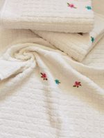 Pachet 3 Prosoape picioare, bumbac 100%, ivoire,  50x70cm - PALOMA - imagine 2