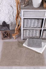 Set 3 prosoape picioare 50x70cm , bumbac 100% CARRY - crem , gri, yvoire - imagine 2
