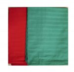 Set 2 fete de perna, 50x70 cm, damasc cu rame decorative, 100% bumbac, verde, rosu