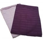 Set 2 fete de perna, 50x70 cm, damasc saten color cu rame decorative, 100% bumbac, ultra violet, roz - imagine 2