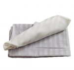 Set 2 fete de perna, 50x70 cm, damasc saten color, 100% bumbac, ivoire, gri - imagine 2