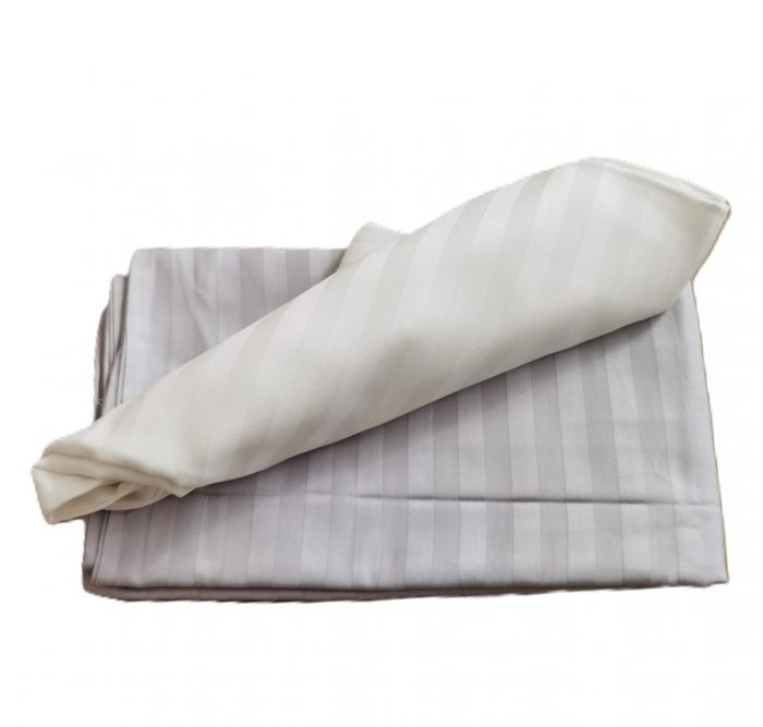 Set 2 fete de perna, 50x70 cm, damasc saten color, 100% bumbac, ivoire, gri - imagine 2