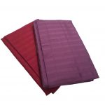 Set 2 fete de perna, 70x70 cm, damasc saten color cu rame decorative, 100% bumbac, bordo, magenta - imagine 2