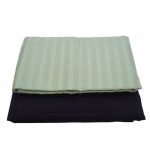 Set 2 fete de perna, 70x70 cm, damasc saten color cu rame decorative, 100% bumbac, menta, negru