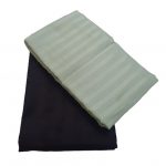 Set 2 fete de perna, 70x70 cm, damasc saten color cu rame decorative, 100% bumbac, menta, negru - imagine 2
