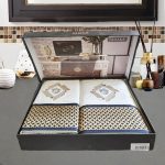 Set 2 prosoape baie 50x90cm + 70x140cm, bumbac 100% , Rebeka Luxury Special Gift -Crem