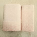 Set 2 prosoape baie Special Gift - 50x90 cm + 70x140 cm, 100% bumbac, cu dantela, rose - imagine 5