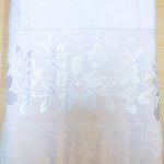 Set 2 Prosoape baie Jaquard alb 70x140 cm, decor floral - imagine 3