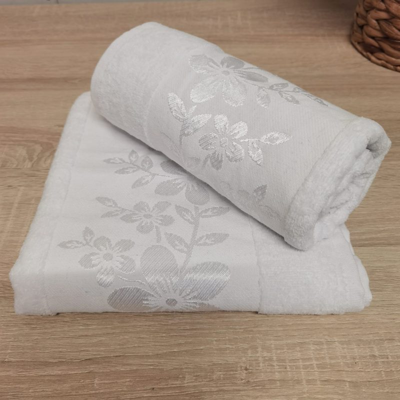 engros-set 2 prosoape catifea bumbac alb 1