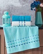 Set 3 prosoape baie multicolor 100% bumbac ,50x90cm  - Mediteranean Sea