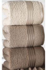 Set 4 prosoape baie Essence 50x90cm , bumbac 100%, Cappucino - imagine 2