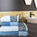 Set 4 prosoape baie , bumbac 100% SAVANA-2 bucati 50x90cm , 2 bucati 70x140cm