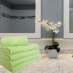 Set 4 prosoape cu bordura  , bumbac 100% , 70x140cm - Verde