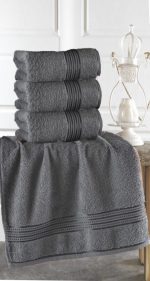 Set 4 prosoape baie  50x90cm , bumbac 100% ESSENCE - Antracit -E09