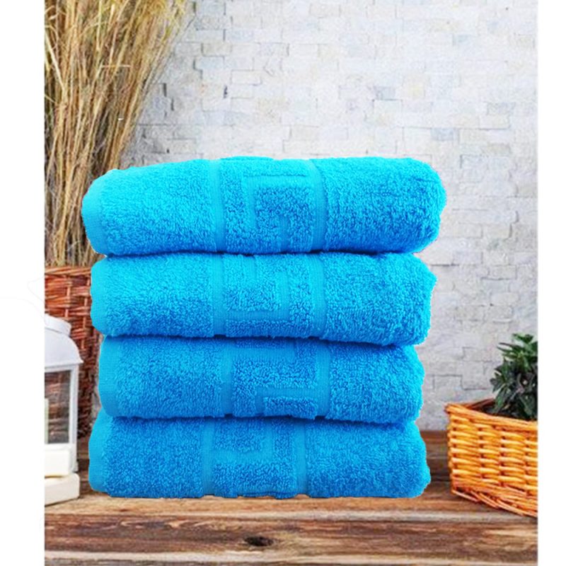 engros-set 4 prosoape greek border de culoare turqoise bumbac 100