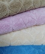 Set 4 prosoape picioare 50x70cm , bumbac 100% CARRY – yvoire, crem, roz, albastru - imagine 3