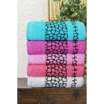 Set 5 prosoape baie multicolor 100% bumbac ,50x90cm  - Roxanne - imagine 4
