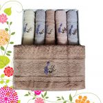 Set 6 prosoape 50x90cm ,cu broderie, bumbac 100% , Bavaro Home Colection 05