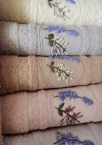Set 6 prosoape 50x90cm ,cu broderie, bumbac 100% , Bavaro Home Colection 05 - imagine 2
