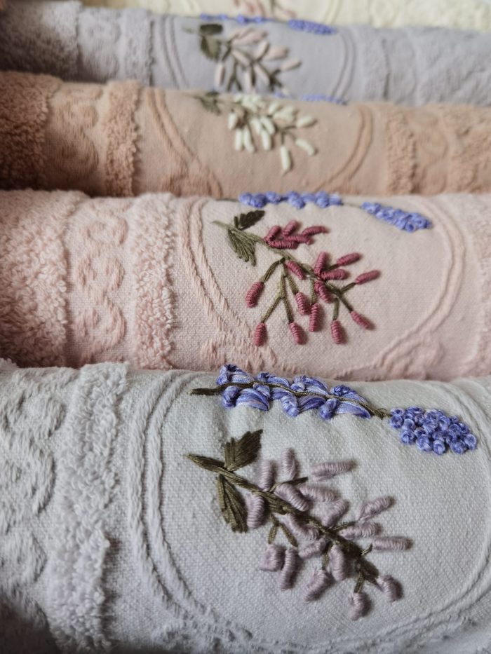 Set 6 prosoape 50x90cm ,cu broderie, bumbac 100% , Bavaro Home Colection 05 - imagine 3