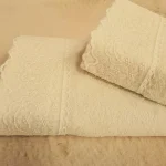 Set 2 prosoape baie Special Gift - 50x90 cm + 70x140 cm, 100% bumbac, cu dantela, ivoire