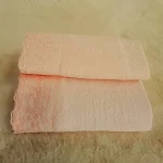 Set 2 prosoape baie Special Gift - 50x90 cm + 70x140 cm, 100% bumbac, cu dantela, rose - imagine 4