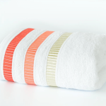 Pachet 6 bucati prosoape baie pentru maini - Ingie, 30x50 cm, 100% Bumbac, alb si orange - imagine 4